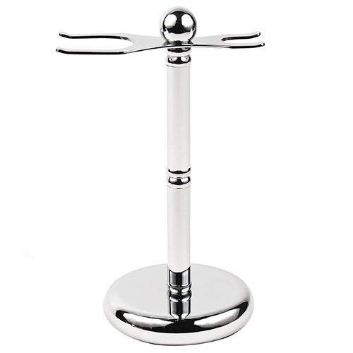 Parker Deluxe Chrome Safety Razor & Shaving Brush Stand ? Weighted Chrome-Plated Display Stand for Safety Razors & Brushes (Handles up to 25?mm Knot Size)