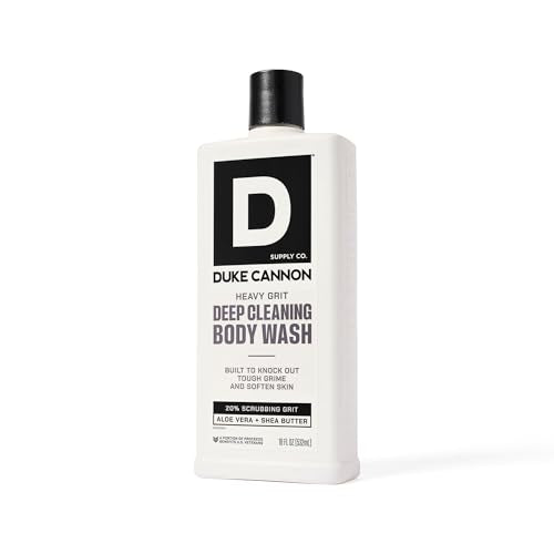 Duke Cannon Heavy Grit Body Wash - Deep Cleaning, 18oz | Industrial Strength Formula for Men, Refreshing Scent, Tough on Dirt & Sweat, Clean Skin & Invigorating Cleanse