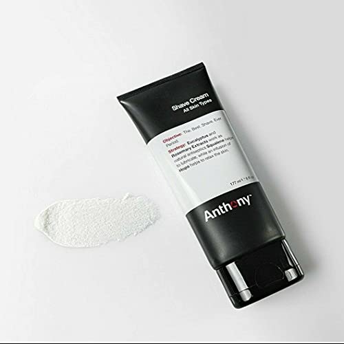 Anthony Shaving Cream Mens Sensitive Skin: Squalane, Eucalyptus, Spearmint and Rosemary Extracts, Help Soothe, Refresh, Cool, and Condition Your Skin for Shave 6 Fl Oz 2 Pack