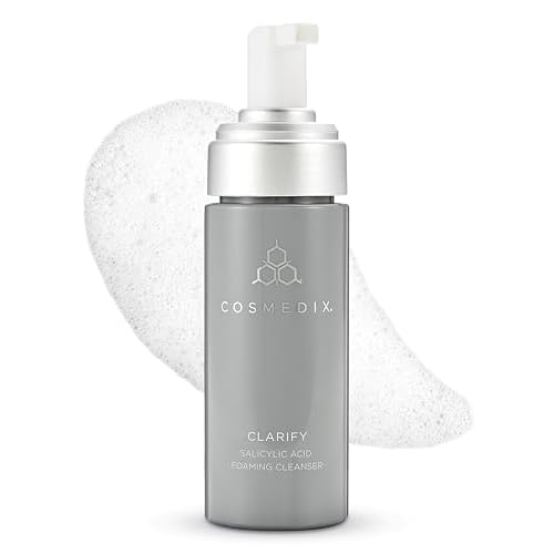 COSMEDIX Clarify Salicylic Acid Foaming Face Wash ? Gentle Exfoliating Cleanser for Sensitive & Blemish-Prone Skin ? Aloe Vera Formula for Glowing, Balanced Skin ? 145 ml / 5 fl oz