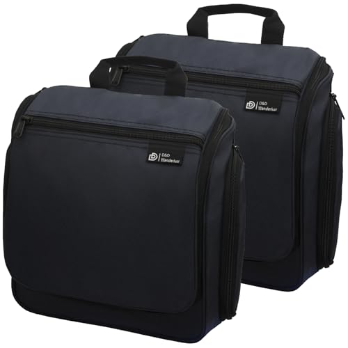 D&D Wanderlust D&D Hanging Travel Toiletry Bag for Men and Women ? Cosmetics, Makeup and Toiletries Organizer Kit with 10 Compartments