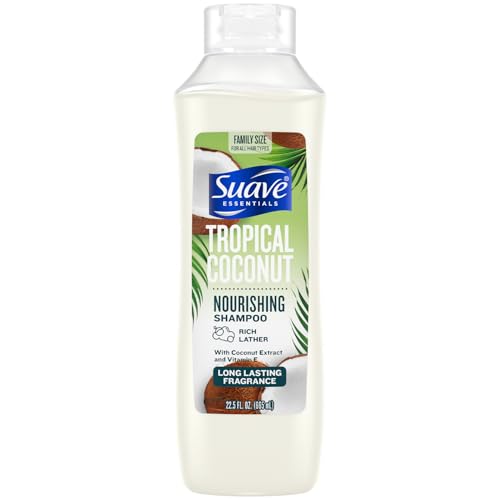 Suave Tropical Coconut Shampoo, Family-Size ? Nourishing Formula for Dry Hair with Coconut Extract & Vitamin E, 22.5 Oz