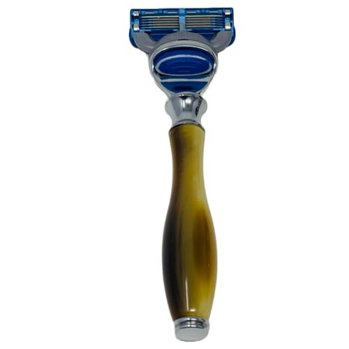 G.B.S 5 Blade Razor with Classic Horn Handle Christmas Gift Stocking Stuffer For Men