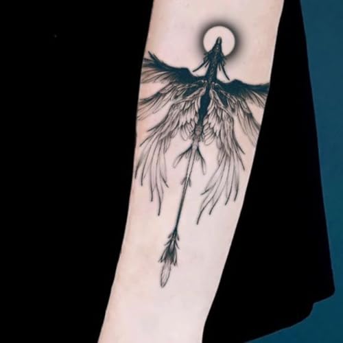 Large Dragon Temporary Tattoo Six Wings Dragon Tattoo Waterproof Lasting for Men Body Art Fake Waterproof Tattoo Arm Leg Tattoo 4 Sheets
