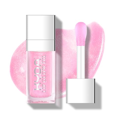 KYDA Hydrating Lip Glow Oil, Color Changing Tint, Moisturizing Lip Oil, Glossy Transparent Plumping Lip Gloss, Tinted Lip Oil for Lip Care and Dry Lips-Pearl Shimmer