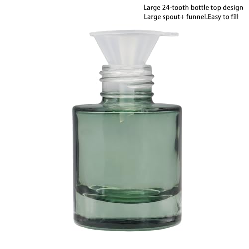 10 Pack 1oz Dark Green Round Flat Shoulder Essential Oil Dropper Bottle With 2 Funnels And 2 Plastic Pipette, 30 ml Thick Bottom Dropper Bottle Travel Aromatherapy Oil Container