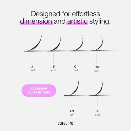 Curacoro Anime Feather Spike Lash Extensions ? 360 Fans Lightweight and Defined Laser-Printed Premade Lash Spikes, Anime Lashes CC Curl 9?16mm for Professionals