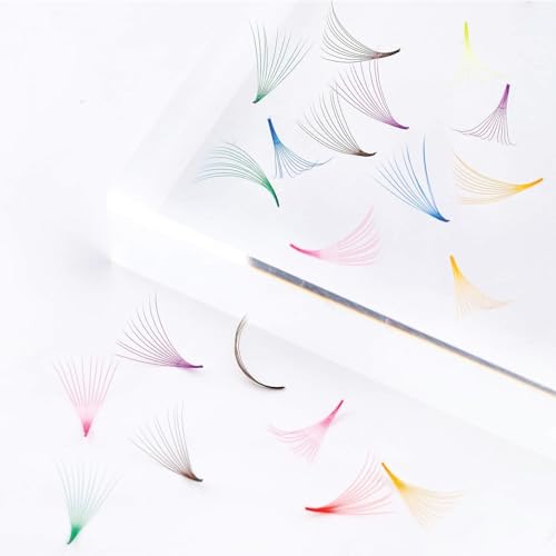 500pcs Mixed Colorful Lash Extensions | Premade Mega Volume Fans | Colored Lash Extension | Russian Volume Eyelash Extensions 3D | Length 16mm | 8D D Curl
