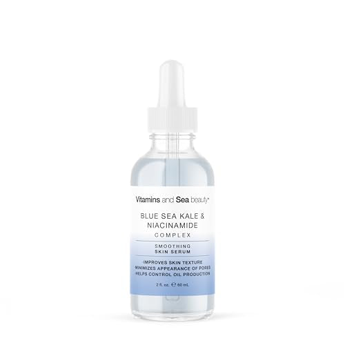 Vitamins and Sea Beauty Blue Sea Kale and Niacinamide Serum for Face, Anti-Aging Firming, Smoothing Face Serum for Minimizing Pores, Oil Control, 2 Fl Oz