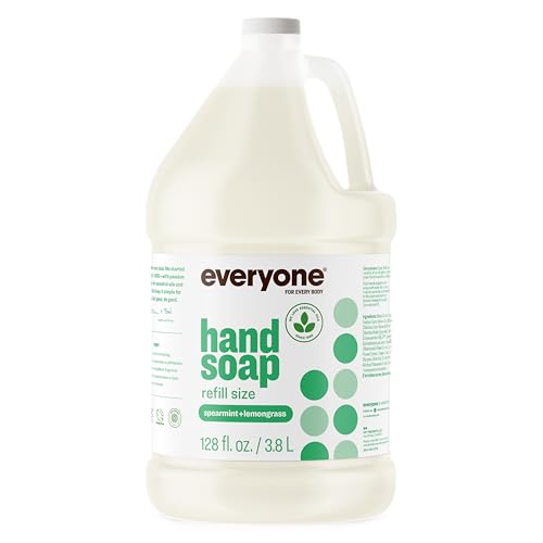 Everyone Liquid Hand Soap Refill, 1 Gallon, Spearmint and Lemongrass, made with Essential Oils for kitchen and bathroom