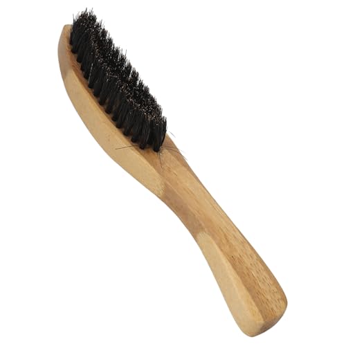 Beard Brush for Men, Bamboo Wood Mustache Brush with Imitation Brushes, Protable Beard Brushes, Strong Toughness Beard Grooming Brush for Mustache Straightening, 6.6in