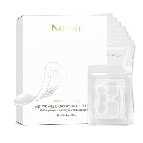 PDRN 12 pairs Micro Eye Patches, Crows Feet Wrinkle Patches, Smile Lines Wrinkle Patches(4 Pairs Each), Under Eye Patches for Puffy eye, Dark Circle - Hyaluronic, Kojic, Collagen, Peptide, VC