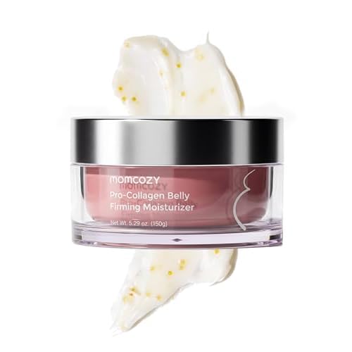 Momcozy Stretch Mark Cream for Pregnancy & Postpartum, Pro-Collagen Belly Firming Moisturizer, Facial-Grade Peptides & Oil-in-Cream, 5.29 oz (150g)