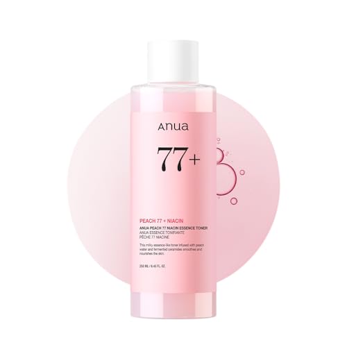 Anua Peach 77 Niacin Essence Toner 250ml / Brightening Toner for Face, Niacinamide, Panthenol, Ceramides, Facial Toner for Glass Skin, Korean Skin Care (8.45 fl.oz.)