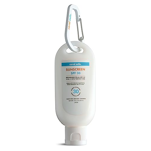 Reef Safe Sunscreen SPF 30 Mineral Travel Face Lotion, Hawaii & Mexico Approved, Biodegradable, Zinc, Oxybenzone & Octinoxate Free, Water Resistant, Made in USA with Natural Ingredients by Coral Safe