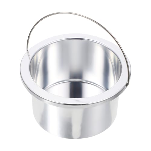 Wax Heater Inner Pot 4.92 Inch Aluminum Non-Stick Wax Melting Bowl Silver Warmer Accessory with Ergonomic Handle for Hair Removal and Salon Use