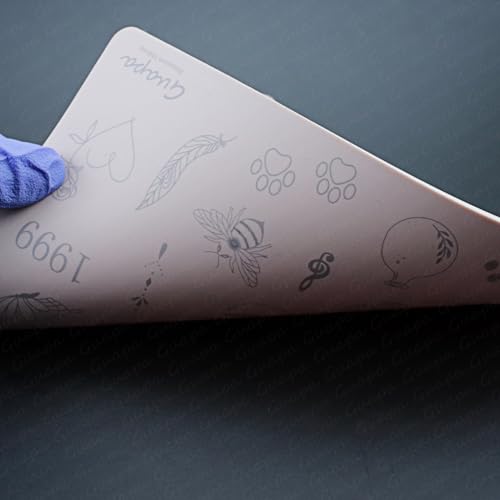 2pcs Tiny Tattoo Practice Skin Pad with more 80 Stencil Designs Perfect for Mastering Tiny Tattoo Essential Techniques (Pink Skin)