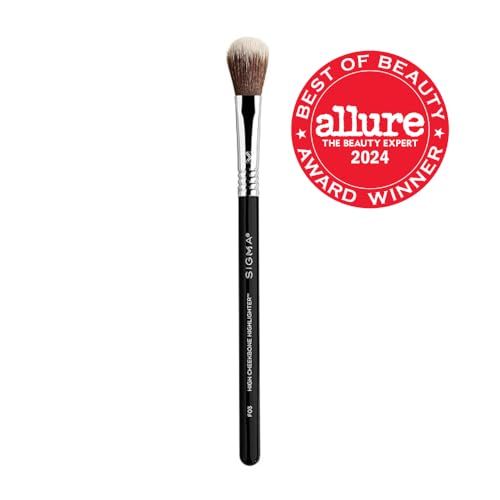 Sigma Beauty Professional F03 High Cheekbone Highlighter¢â and Contouring Synthetic Face Makeup Brush with Sigmax¢ç fibers for Buffing and Highlighting Nose, Chin and Cheekbones