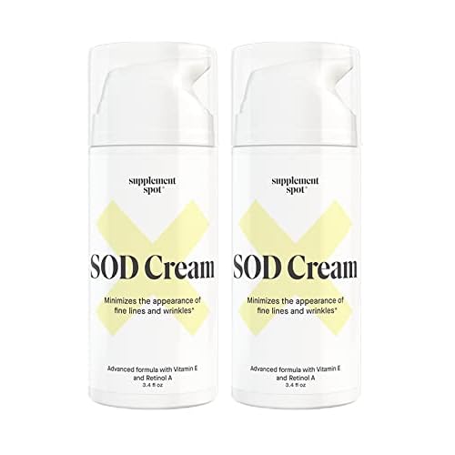 Superoxide Dismutase (SOD) Anti-Aging Cream - Face Moisturizer for Fine Lines & Wrinkles, Smooth & Firm Skin, Youthful Glow, Antioxidant-Rich Skincare, (3.4 oz 2 Pack)