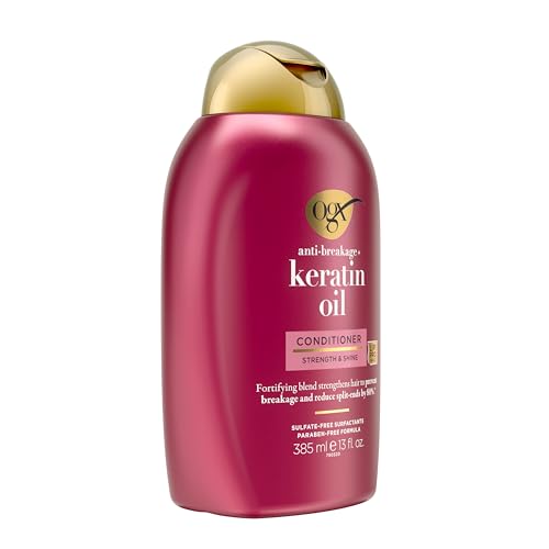 Anti-Breakage + Keratin Oil Fortifying Anti-Frizz Conditioner for Damaged Hair & Split Ends, with Keratin Proteins & Argan Oil, Paraben-Free, Sulfate-Free Surfactants