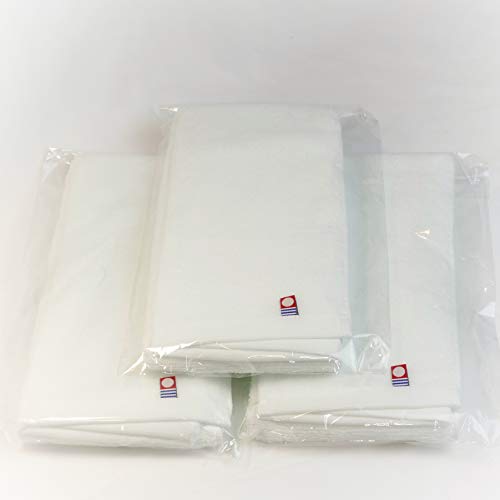 Soft Airy Washcloths 100% Cotton White 13" x 30" Sets of 1, 3, 5 and 10 Towels Made in Imabari Japan (3)