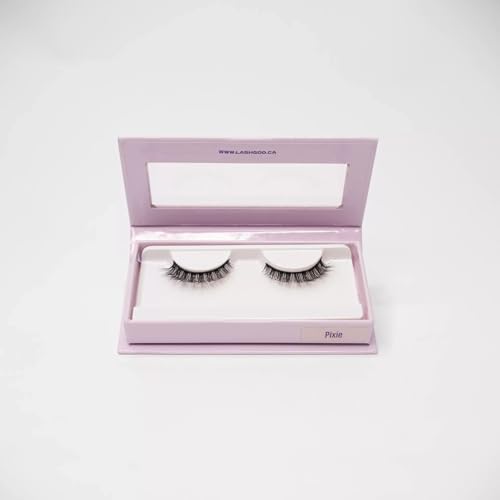 LASHGOD L Curl Strip Lashes, Bold Lifted Look for Hooded Eyes & Monolids, Reusable Lightweight Vegan False Eyelashes (Pixie Style)