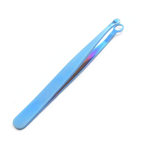 Nose Hair Tweezers Nose Hair Trimming Tweezers Stainless Steel Round Head Tweezers Eyebrow Clippers Trimmer Water Resistant for Men Women Sideburns, Brow, Body, Noses (Blue)