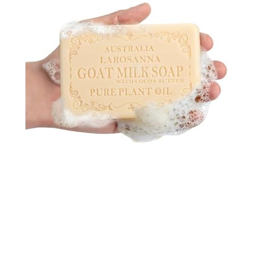 Australian Goat Milk Soap,Helps Moisturize,Smooth & Cleanse Skin,Triple-milled Bar Soap with Cocoa Butter,Aloe Vera and Pure Plant Oil,Body Soap Bars 6.3 oz for Adults & Babies,Pack of 1