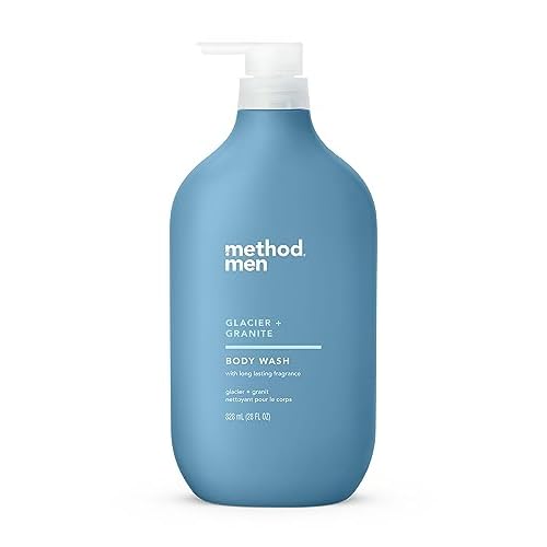 Method Men Body Wash, Glacier + Granite 28 FL Oz and Sandalwood + Vetiver 18 fl oz, Paraben and Phthalate Free