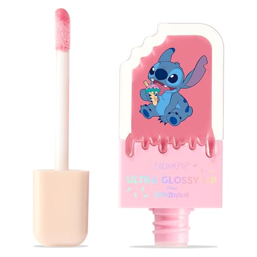 ColourPop x Stitch Ultra Glossy Lip Gloss - High-Shine, Non-Sticky & Hydrating Lip Gloss with a Flexible Paddle Applicator - Sheer Baby Pink - Super Sweet (0.24 Fl oz)