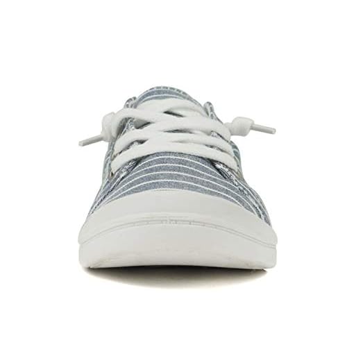Soda Flat Women Shoes Linen Canvas Slip On Sneakers Lace Up Style Loafers Zig-S
