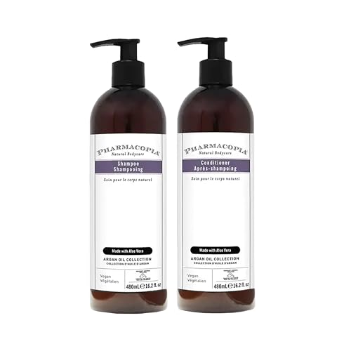 Pharmacopia Hotel Argan Oil Body Wash & Body Lotion Bundle ? Hydrating Aromatherapy Body Care - Plant Based & Organic Ingredients ? Vegan, Cruelty Free, No Parabens, Set of 2 16oz Bottles