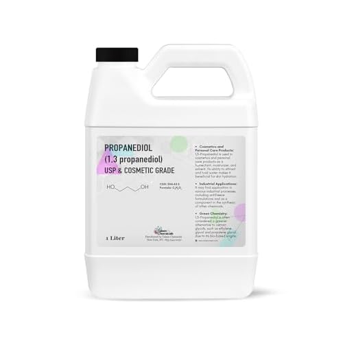 Propanediol PDO Liquid 1,3 (1000 mL / 33.81 Ounce) Propanediol 1,3 Cosmetic and USP Grade (1 Liter)
