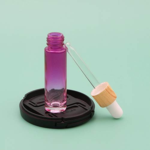 10Pcs Eye Dropper Set, 10ml (1/3oz) Rose Red Gradient Thickened Glass Bottles with Funnels & Droppers, Sample Vials for Essential Oils Perfumes