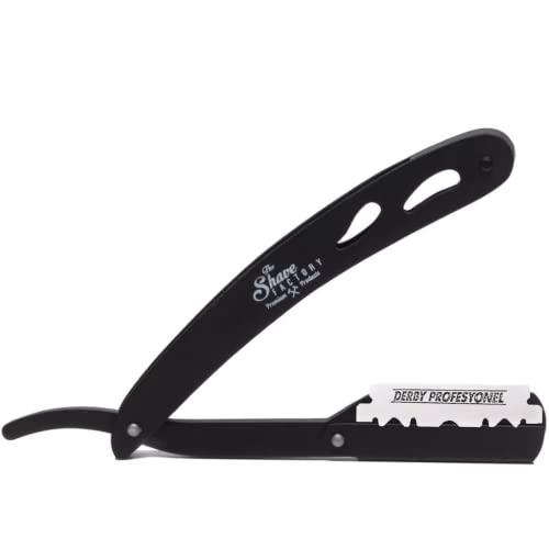 The Shave Factory - Shave Kit, Straight edge razor, single edge razor and styptic powder, starter shave kit, shaving kit (Black Razor/Premium Single Edge/Styptic Powder)