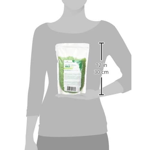 Huini Herbicos Body Hair Remover Hard Wax Beans Aloe Vera w/t 50 Large Spatula for All Skin Types Cool & Soothing - 35.28 oz / 1000g CD-RHW1000C-4