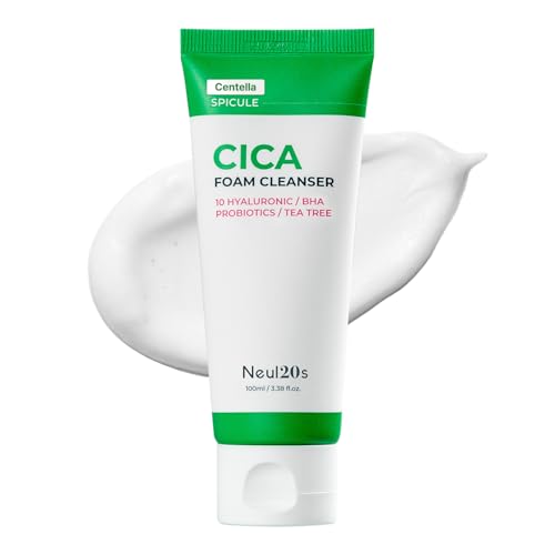 Spicule CICA Foam Cleanser, 3.38 fl oz/100ml | Hydrating Korean Face Wash with Centella Asiatica, Hyaluronic Acid & Tea Tree, Gentle Daily Cleanser for Sensitive & Acne-Prone Skin