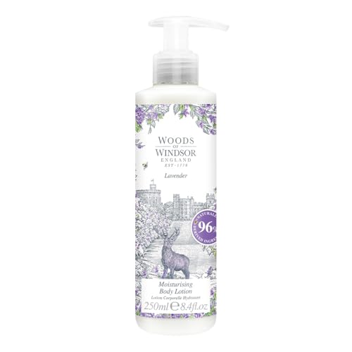 Woods of Windsor Body Lotion, Floral Body Moisturizer for Women with Notes of Patchouli & Musk, Fast Absorbing Body Cream to Help Soften & Moisturize Skin, Lavender Scent 8.45 fl oz