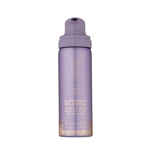 FLOWER Beauty By Drew Barrymore Poreless Celestial Mousse Whip Makeup Primer - Ultra-Light Mousse - Skin Smoothing + Oil Absorbing - Grips Makeup for Long Lasting Wear - Fast-Abosrbing Formula - Crue lt y-Free + Vegan