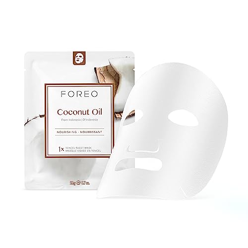 FOREO Coconut Oil Nourishing Sheet Mask for Dehydrated Skin, 3 pack, Deeply Moisturizing Clean Formula, Cruelty-free, Compatible with UFO devices