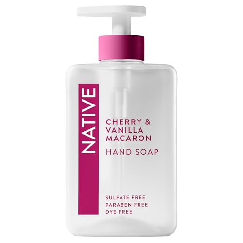 Native Liquid Hand Soap, Cherry & Vanilla Macaron, Sulfate & Paraben Free, Naturally Derived Ingredients, 13 oz