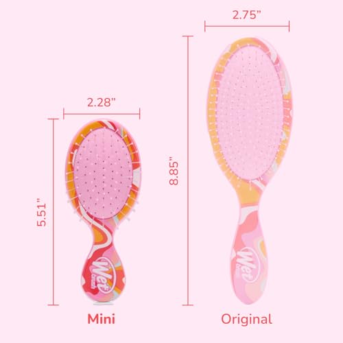 Wet Brush Mini Detangler Hair Brush, Ice Cream (Sun Days), Detangling Travel Hairbrush, Ultra-Soft IntelliFlex Bristles Glide Through Tangles with Ease, Pain-Free, All Hair Types