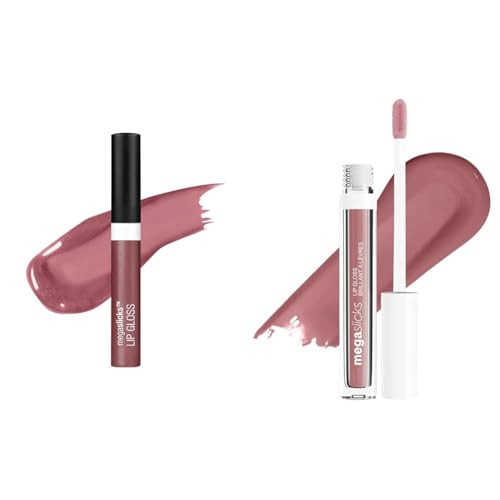 wet n wild MegaSlicks Lip Gloss Green Rasp-berry Voice 10- Rasp-berry Voice 0.6 Ounce and Mega Slicks Lip Gloss | Long Lasting | Hyaluronic Acid | High Shine | Rose Pink Lowkey Pink