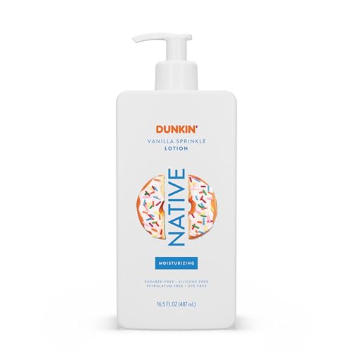 Native Body Lotion, Dunkin Vanilla Sprinkle, Moisturizer for Dry Skin with Plant-Based Ingredients, 16.5 oz