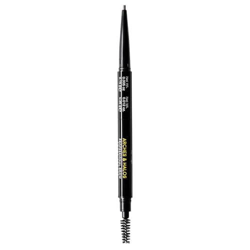 Arches and Halos 2 in 1 Defining Eyebrow Pencil and Powder - Brow Powder with Spoolie Brush - Shape and Fill for Natural Look - Charcoal - 0.017 oz