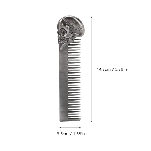 Beard Comb Beard Mustache Pocket Comb Hair Comb for Men Zinc Alloy Hair Brush Mustache and Beard Styling Tool for Home Salon (silver)