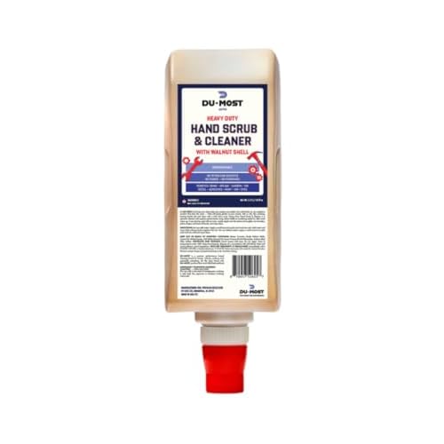 DU-MOST Industrial Hand Cleaner with Walnut Shell Scrub, Highly Concentrated Hand Soap for Mechanics, Workshops, Grease, Oil, Ink and Paint Removal, 3.55L Refill