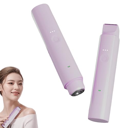 Bikini Trimmer for Women Electric Razors for Women Electric Shaver Female 2-in-1 Bikini Razor for Pubic Hair, Private Area, Legs, Face, Body Hair, Waterproof, Dual Head, Rechargeable (Pink)