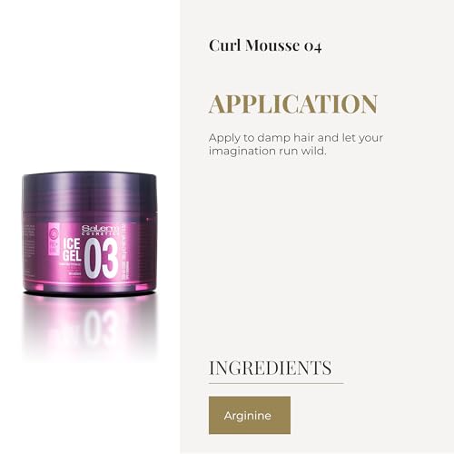 SALERM - Hair Styling Gel - Ice Gel 03-200 ml - Strong Hold - Wet Look Gel - Hair Hold and Hydration - With Arginine - Strengthens Hair Fiber