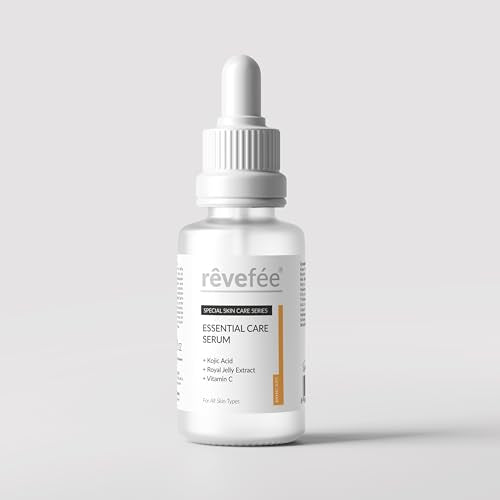 Essential Care, Anti Aging with Vitamine C, Kojic Acid, Royal Jelly Extract, Hyaluronate, Glycolic Acid, Dark Spot Remover, Anti-Wrinkles, Glowing face, Brightening Skin Serum,30 Ml 1.01fl oz